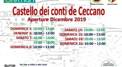 Castello dei Conti De Ceccano – Aperture Dicembre 2019