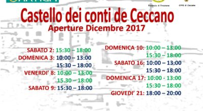 Castello dei Conti De Ceccano – Aperture Dicembre 2017