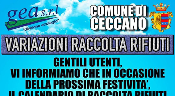 Raccolta differenziata – variazione festività agosto 2024